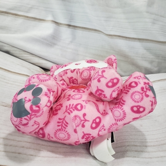 Rare Skelanimals Plush Kit Kat Floral Pattern Stuffed Doll 7 Pink White 7 Inch - Picture 7 of 13